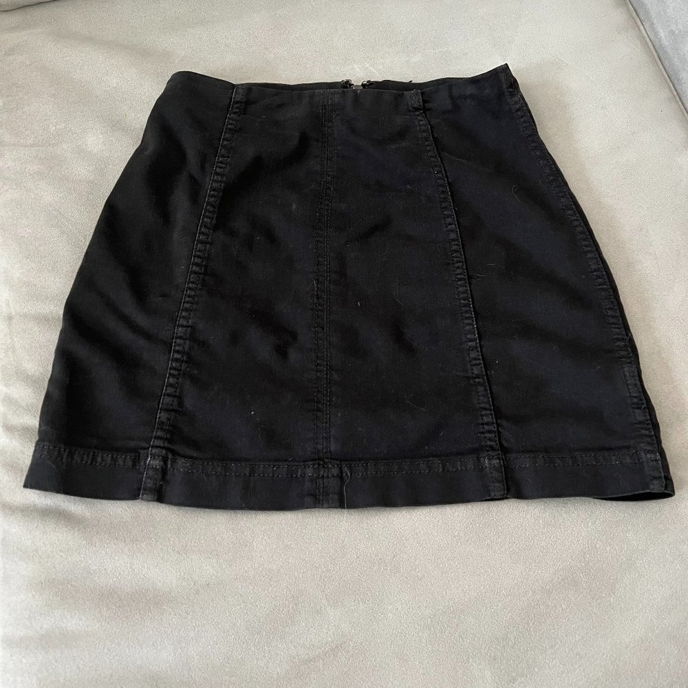 Free People Black Jean Skirt Size 0